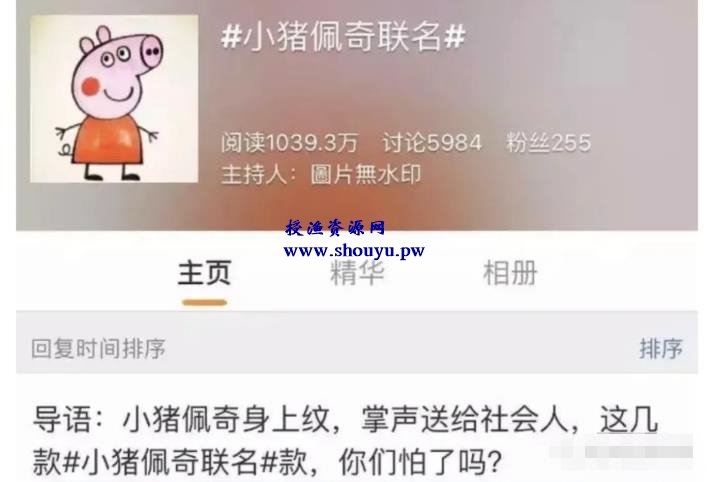 低成本高利润,90%利润率,社会人小猪佩奇了解下,轻轻松松月赚8000+