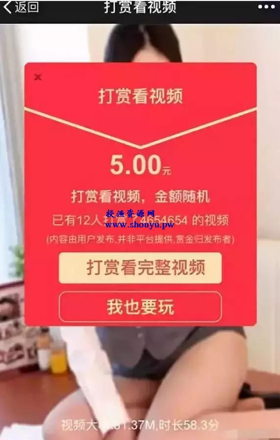 分享一个捞偏门暴利项目,遮图打赏月入3万,还不来了解下